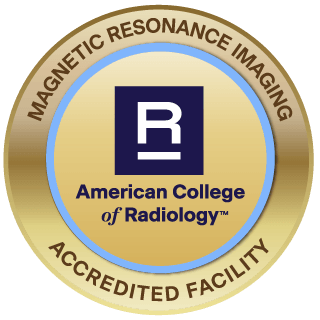 Badge showing Astera Health in Wadena, MN as a Magnetic Resonance Imaging, or MRI, accredited facility from the American College of Radiology.