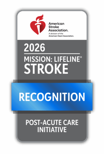 Badge recognizing Astera Health receiving the 2026 Mission: Lifeline Stroke for its post-acute care initiative.